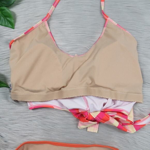 KORTNI JEANE Tied-Up Top & Ribbed Ruched Bottoms Swimsuit Bikini Set Small NEW - Picture 7 of 13